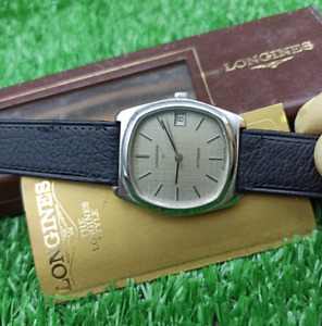 Classic 80s Longines 25 Jewels Gray Watch Swiss Automatic Silver Men Wristwatch
