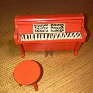 Lundby Upright Piano with Stool in Orange Color - Picture 1 of 16