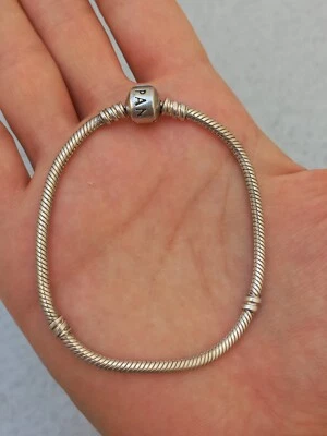 Authentic Pandora Moments Snake Chain Bracelet 19cm Silver 925 - Immagine 1 di 4
