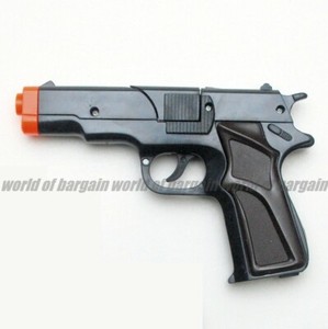 Set Of 2 Golden Cap Gun Toy Pistols - Police Revolver Style, Fires 8 Ring Caps, Fun Kids Toy