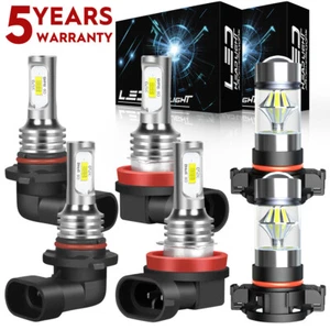 For GMC Sierra 1500 2500 2007-2013 LED Headlight Fog Light Bulbs Bright White BY - Foto 1 di 12