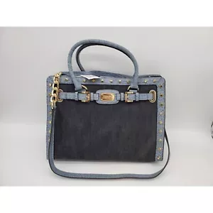 NWT MICHAEL KORS Hamilton Studded Tote Bag - Dark Denim - Picture 1 of 8