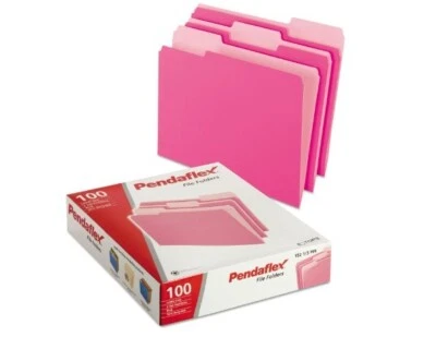 Pendaflex Color File Folders, Letter Size, 1/3 Cut 100 Per Box - Image 1 of 2