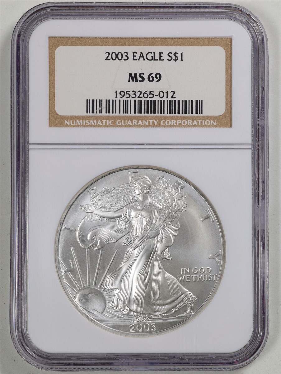 アメリカ 2003 イーグル銀貨 NGC鑑定 MS69 American Eagle MS 69