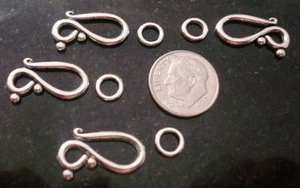 4 sets 4 plated finishes hook eye jewelry necklace clasps 20.5mm x 12mm  fpc172 - Picture 1 of 4