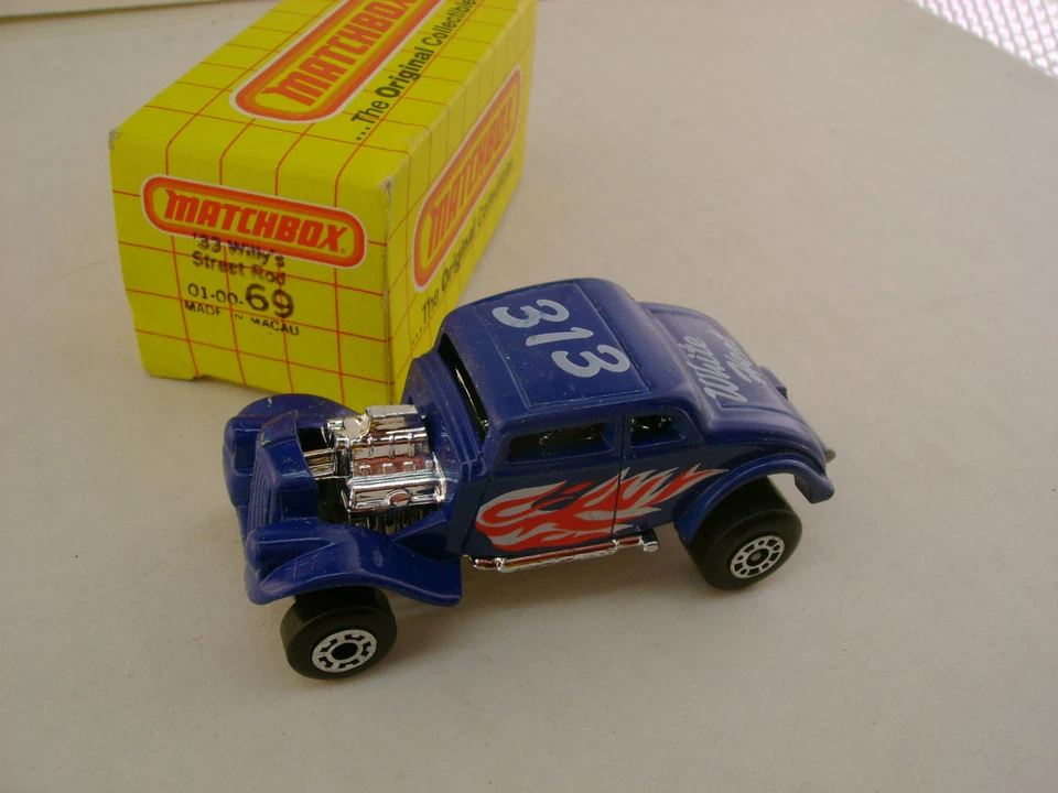 1983 MATCHBOX SUPERFAST 69 BLUE '33 WILLY'S STREET ROD 313 WHITE HEAT NEW IN BOX - Image 1 of 4