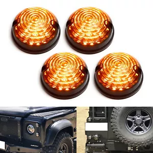 (4) Amber LED Front & Rear Turn Signal Lights For Land Rover Defender Series 1 2 - Picture 1 of 11