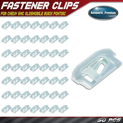 50Pcs 30.16mmx14.29mm Nylon Fasteners Window Reveal Moulding Clip for Chevy GMC - Image 1 of 4