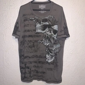 Vintage Y2K MMA Elite Fighter Skull Cross Grunge Tribal Goth Shirt XXL - Bild 1 von 6