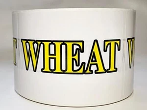 White and Yellow "Wheat" Stickers 4"x3" -500 ct - Picture 1 of 1