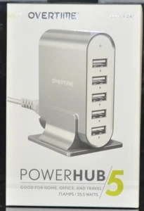 Overtime Power Hub 5 USB Charging Tower Charge Port OTPH5P71SL New in Box - Picture 1 of 3