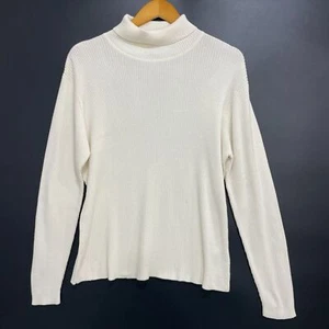 Vintage Yarn Works Sweater Women's XL Beige Tan Neutral Turtle Neck Tight Knit - Picture 1 of 10