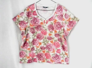 Karen Scott Women's Blouse V Neck Short Sleeve Stretch Measurements In Condition - Picture 1 of 5