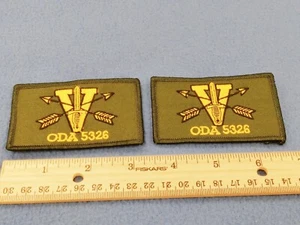 PAIR OF -  Special Forces ODA 5326 PATCHES - GREEN - HOOK BACKS - NEW - Picture 1 of 3