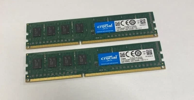 8GB Kit (2 x 4GB) Crucial CT51264BD160B.C16FPR2 PC3L-12800U DDR3 Computer Memory - Image 1 of 4
