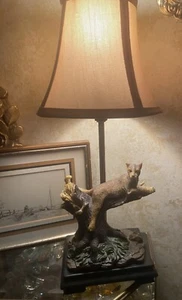 Small 15” Leopard On Tree Trunk Accent Table Lamp - Picture 1 of 8