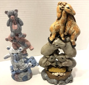 Vintage Teddybär und Arche Noah Turm Figuren Sammlerstück, Kinderzimmer - Bild 1 von 14