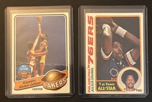 1979 1980 Topps NBA Basketball Trading Cards Kareem Abdul-Jabbar Julius Everving - Picture 1 of 2