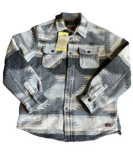 Jacks Heavy Fleece Lined Jacket Flannel Aztec Greys NWT Small Men’s - Picture 1 of 7