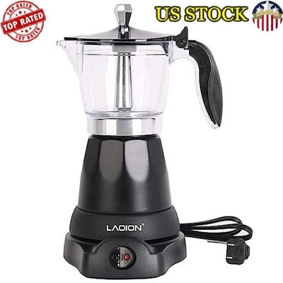 6 Cup Electric Espresso Maker Portable Moka Pot W/ Overheat Protection Gift New - Image 1 of 4