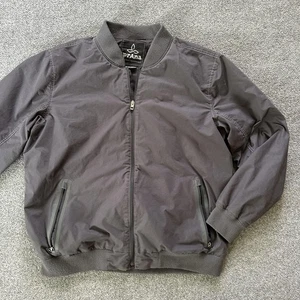 Prana Bomber Jacket Mens 2XL Gray Organic Cotton Blend Zip Up Style M21181308 - Picture 1 of 12