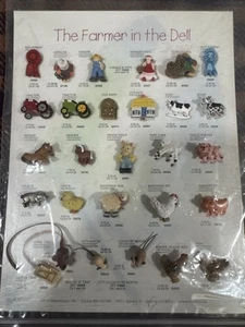 Collectible JHB SALESMAN SAMPLE BUTTON Card- #18-07 The Farmer In The Dell - Picture 1 of 9