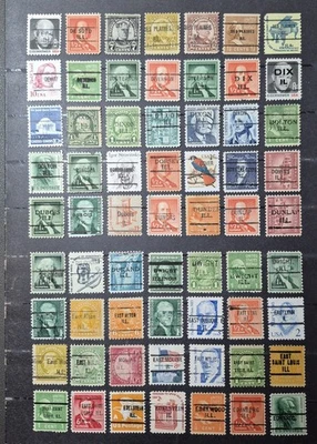 US stamps, 63 precancels from Depue to  Edwards, Illinois.  Ship O/S $2 - Image 1 of 4