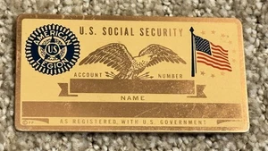 VINTAGE Metall AMERICAN LEGION Sozialversicherungsausweis Blankokarte Perma Produkte RAR! - Bild 1 von 4