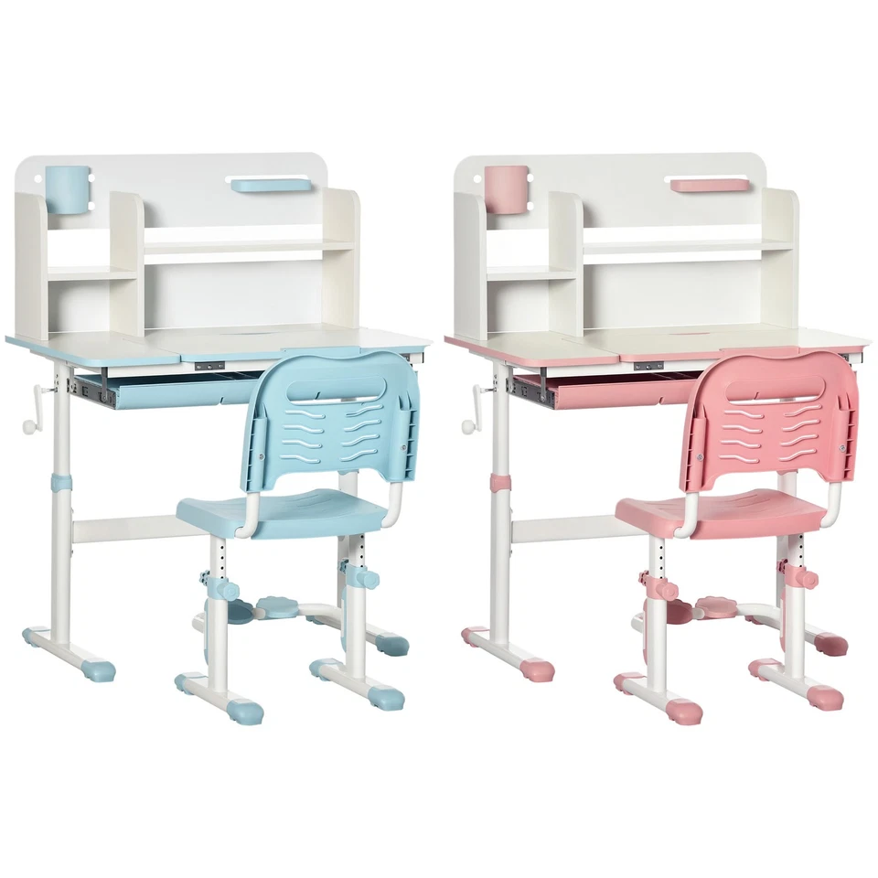 HOMCOM Set Sedia e Scrivania per Bambini 3+ Anni Regolabile con Cassetto - Immagine 1 di 1