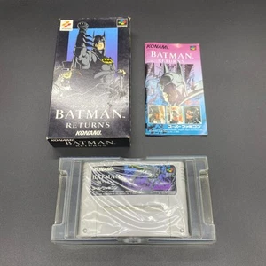 BATMAN RETURNS box manual KONAMI SNES SFC Super Famicom Tested Japan Version - Picture 1 of 16