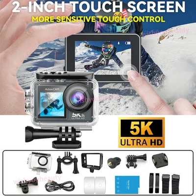 Action Sports  Camera 5K/30FPS WiFi Dual Touch Screen EIS 50MP Waterproof Camera - Image 1 of 4
