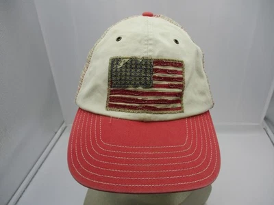 Vintage Polo Ralph Lauren Hat Cap Strap Back Red Trucker American Flag Mens - Image 1 of 4