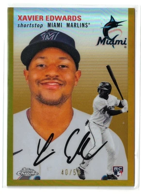 2023 Topps Chrome Platinum Anniversary GOLD RC Xavier Edwards #149! Rookie! /50 - Image 1 of 2