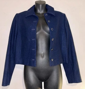 Vintage Pendleton Jacke Damen blau kastig Schurwolle goldene Knöpfe schick kurz geschnitten Gr. 12 - Bild 1 von 11