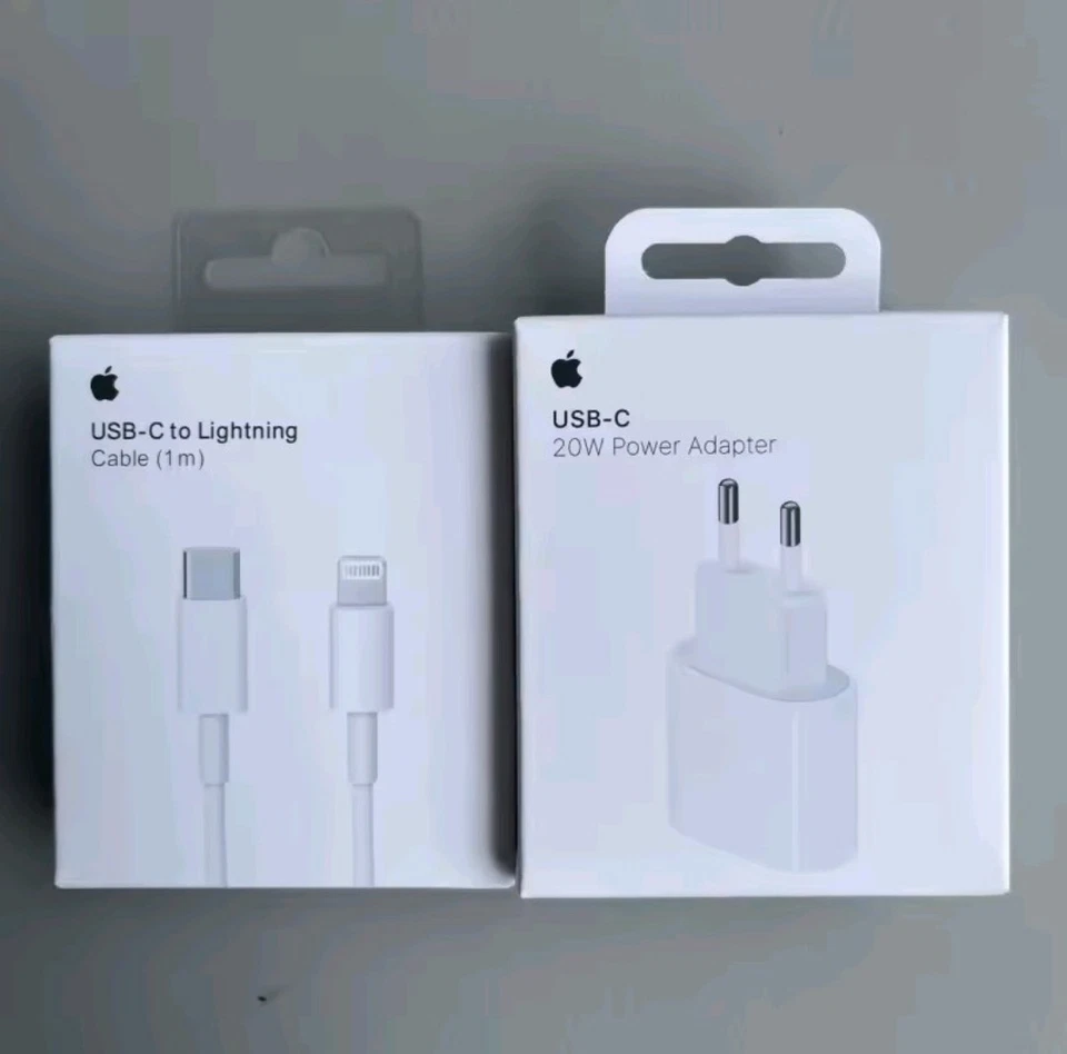 APPLE CARICATORE CARICABATTERIE ORIGINALE 20W + CAVETTO - Immagine 1 di 3