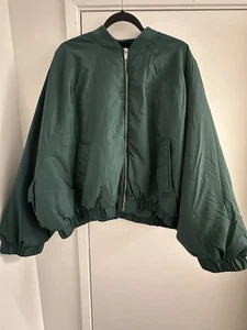 NWT New Look Womens Dark Green Bomber Jacket Size XL- Lightweight Jacket - Picture 1 of 11
