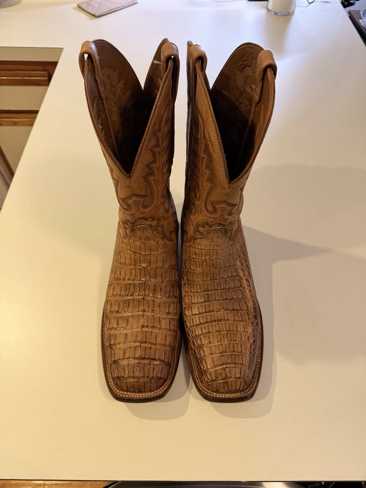 Bota de cuero Lucchese CAIMAN para hombre, talla 12 EE Foto 1 de 4