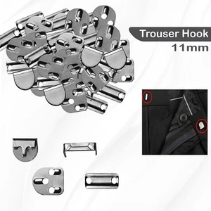 Metall Haken & Stangen 11 mm für Hosen Röcke Hosenverschlüsse silber Komplettset - Bild 1 von 12