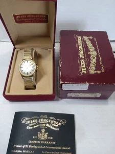 Vtg Jules Jurgensen Mans wristwatch Automatic 17 jewel working with box - Picture 1 of 7