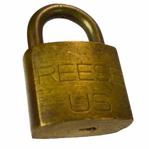 REESE US 336 Padlock Brass Vintage Old Lock Tumbler (no key) - Picture 1 of 12
