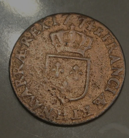 KING LOUIS XV DEMI SOL 1774 H =ROCHELLE  RAR  circula ( CANADA and  LOUISSIANE ) Cover