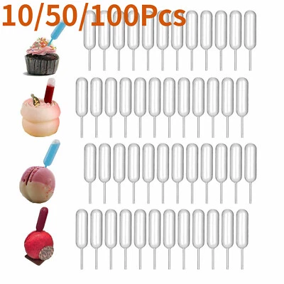 4ml Plastic Cupcake Pipettes Liquid Dropper Clear Mini Decoration Lab Transfer - Image 1 of 4