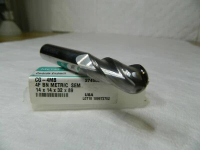 Metal Removal Ball Nose Spiral End Mill 14mm x 32mm Carbide M33352  - Image 1 of 3