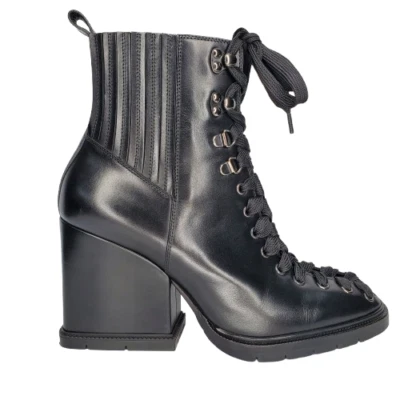Botas de combate Santoni para mujer de cuero con cordones tacón ancho negras EU 39.5 US 9.5 Foto 1 de 4