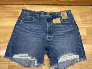 Levi's 501 Women's Mid-Thigh High-Rise Jean, SURE Wash Shorts Size 32 NWT - Picture 1 of 2