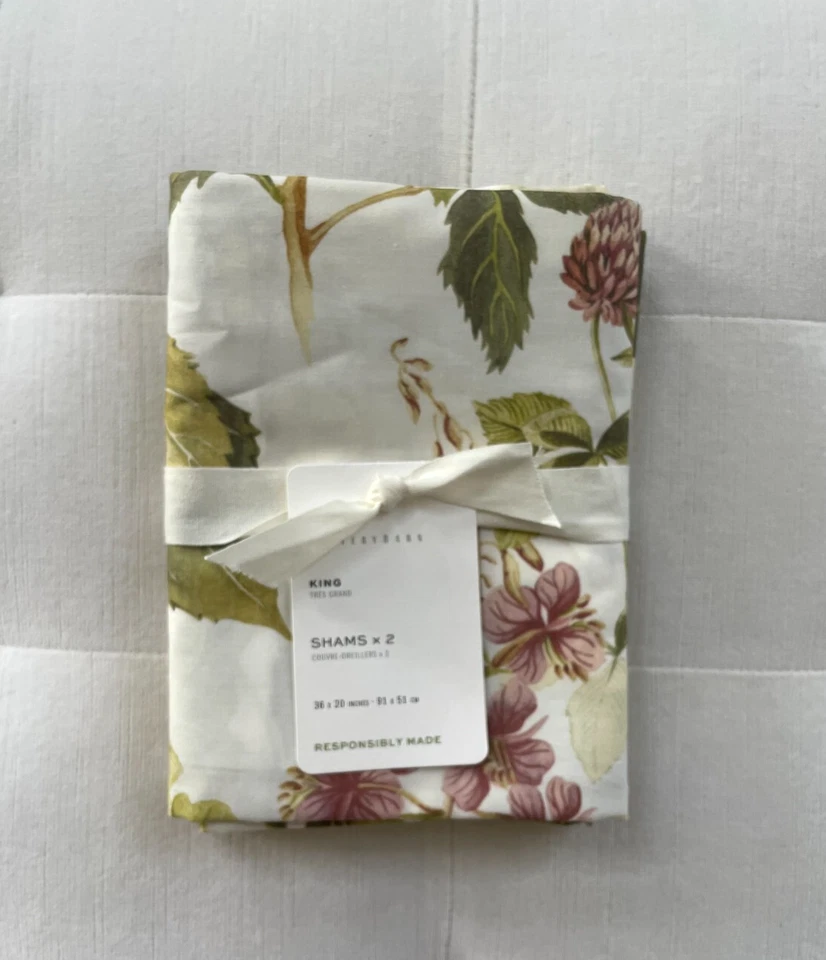 Pottery Barn CARDO FLORAL PERCAL King Shams ~Juego de dos~ Multicolor Nuevo con etiquetas Foto 1 de 1