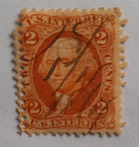 N18: United States (USA) Revenue: 1862-72, 2c. Inter Rev. with Pen Canc. Nice! - Picture 1 of 6