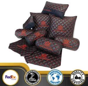 BLACK WITH RED DIAMOND JDM VIP CAR INTERIOR Seat Back and Neck PILLOWS SET - Bild 1 von 32