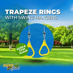 JUEGO SWING ANILLOS TRAPECIO CON PERCHAS AMARILLAS (PAR) ACCESORIOS JUGAR 0244 - Imagen 1 de 8