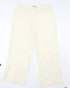 Joanna Hope Womens Ivory Viscose Blend Trousers Size 14 L26 in - Picture 1 of 12